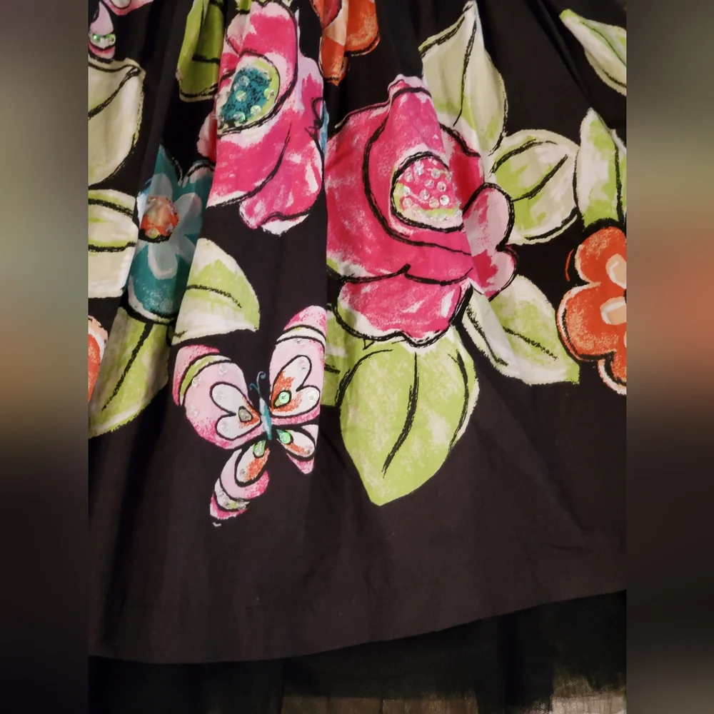 The Childrens Place Girls Size 12 Gorgeous Black Embellished Tulle Skirt - Picture 3 of 12